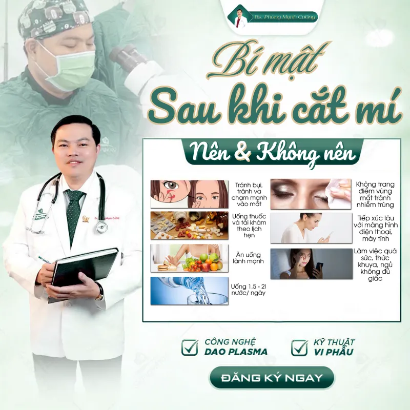 Cắt mí có đau không? Bác sĩ giải đáp quy trình an toàn 13 Những điều nên làm sau khi cắt mí mắt