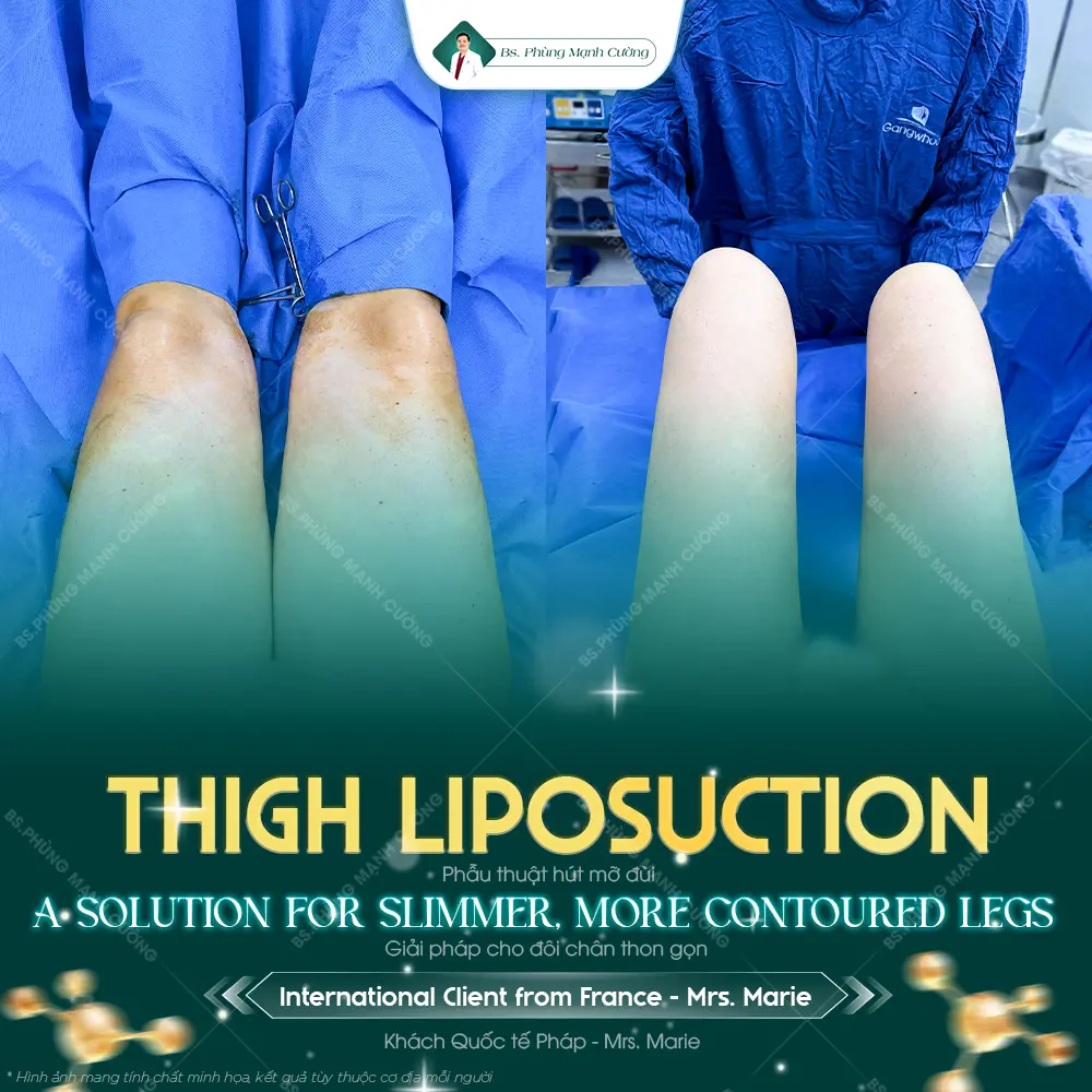 Hút mỡ đùi: Phẫu thuật giảm mỡ, tạo hình thon gọn