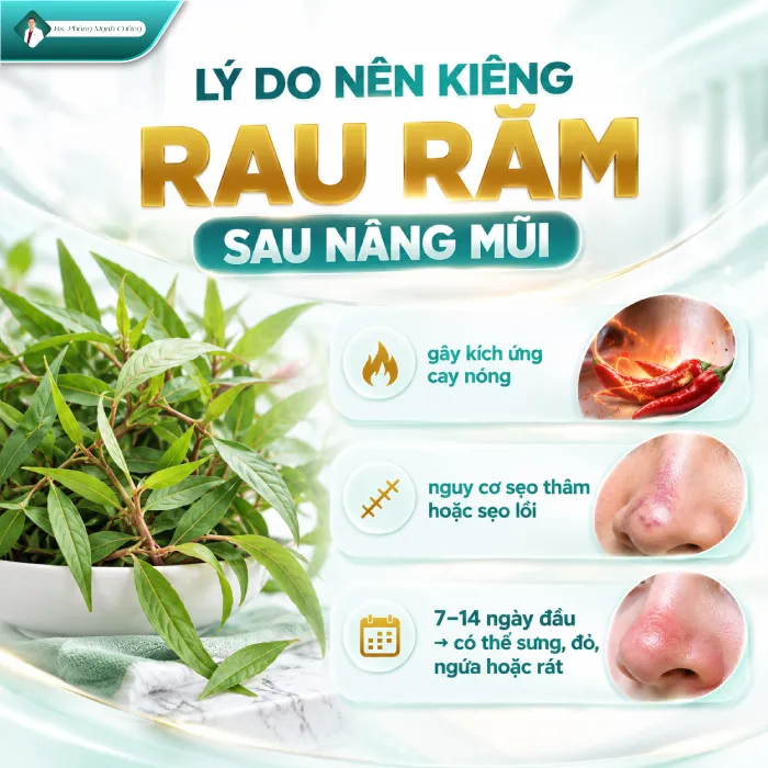 Nâng mũi ăn rau răm được không