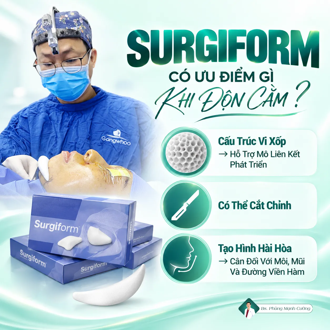 Độn Cằm Sụn Surgiform: Bác Sĩ Phùng Mạnh Cường Chia Sẻ Những Điều Cần Biết