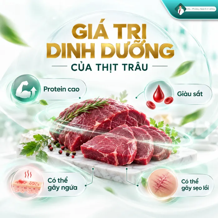 Nâng mũi ăn thịt trâu được không