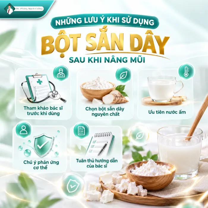 Nâng mũi uống bột sắn dây được không? Bác sĩ giải đáp